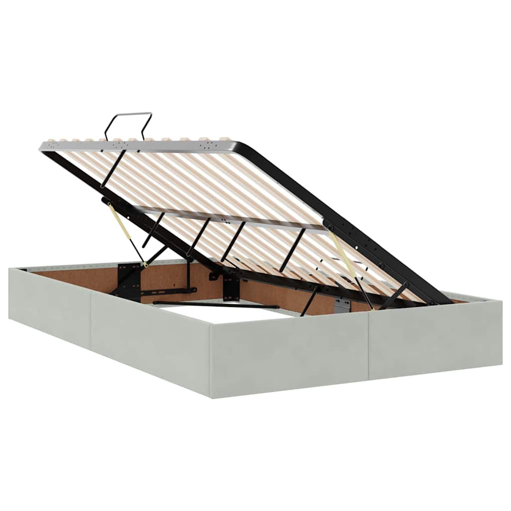 Letto con Contenitore Grigio chiaro 120 x 200 cm Velluto | homemem39