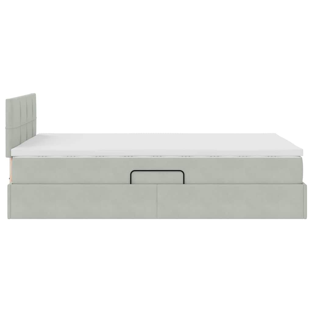 Letto con Contenitore Grigio chiaro 120 x 200 cm Velluto | homemem39