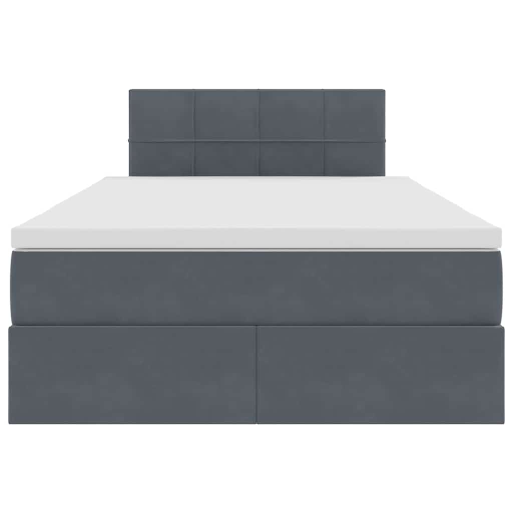 Letto con Contenitore Grigio scuro 120 x 200 cm Velluto | homemem39