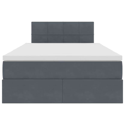 Letto con Contenitore Grigio scuro 120 x 200 cm Velluto | homemem39