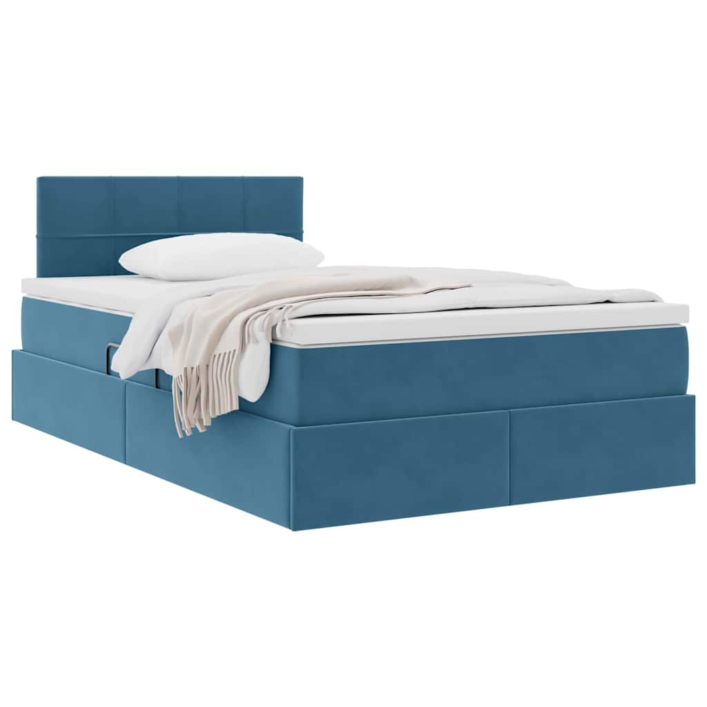 Letto con Contenitore Blu Scuro 120 x 200 cm Velluto | homemem39