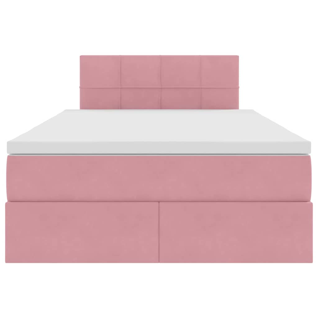 Letto con Contenitore con materasso Rosa 120 x 200 cm Velluto | homemem39
