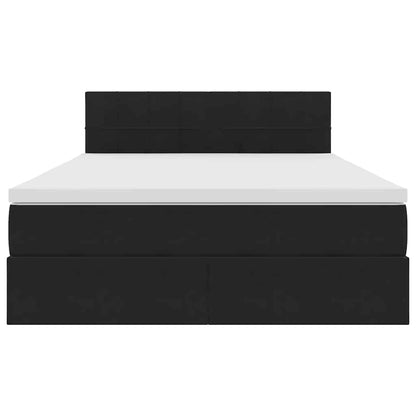 Letto con Contenitore con materasso Nero 140 x 190 cm Velluto | homemem39