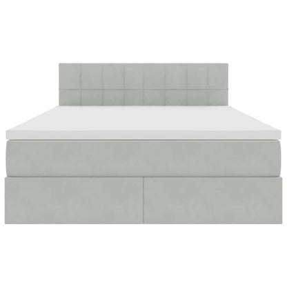 Letto con Contenitore Grigio chiaro 140 x 200 cm Velluto | homemem39