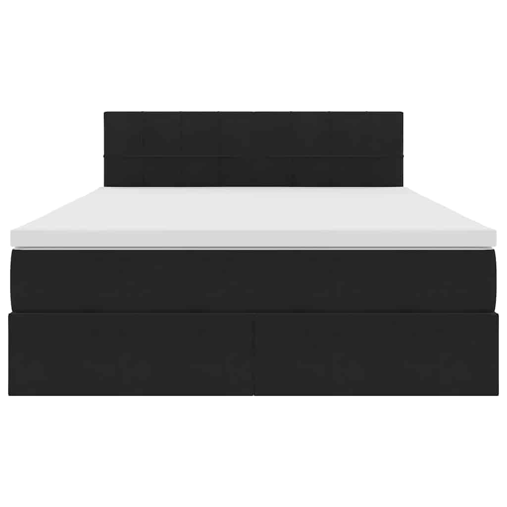 Letto con Contenitore con materasso Nero 140 x 200 cm Velluto | homemem39