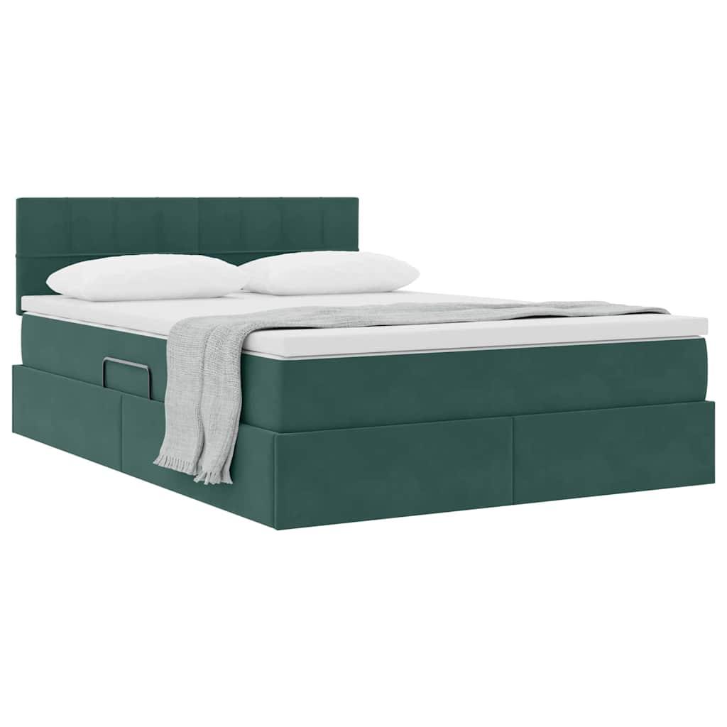 Letto con Contenitore Verde Scuro 140 x 200 cm Velluto | homemem39