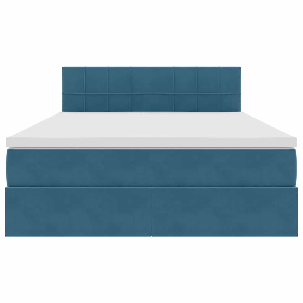 Letto con Contenitore Blu Scuro 140 x 200 cm Velluto | homemem39