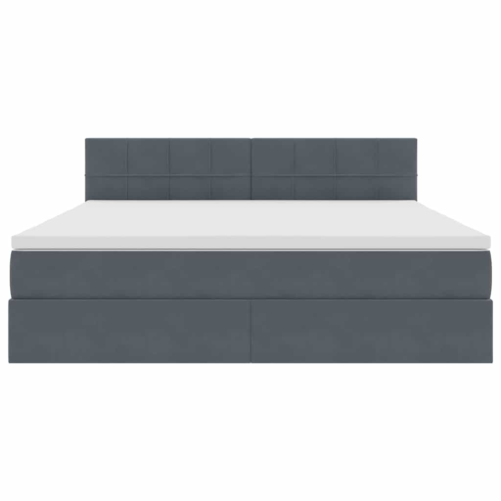Letto con Contenitore Grigio scuro 160 x 200 cm Velluto | homemem39