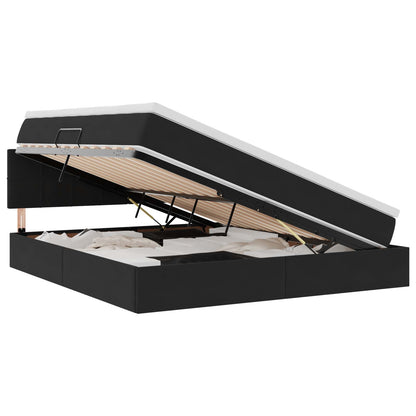 Letto con Contenitore con materasso Nero 160 x 200 cm Velluto | homemem39