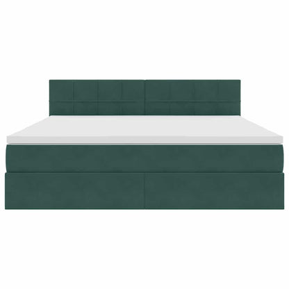 Letto con Contenitore Verde Scuro 160 x 200 cm Velluto | homemem39