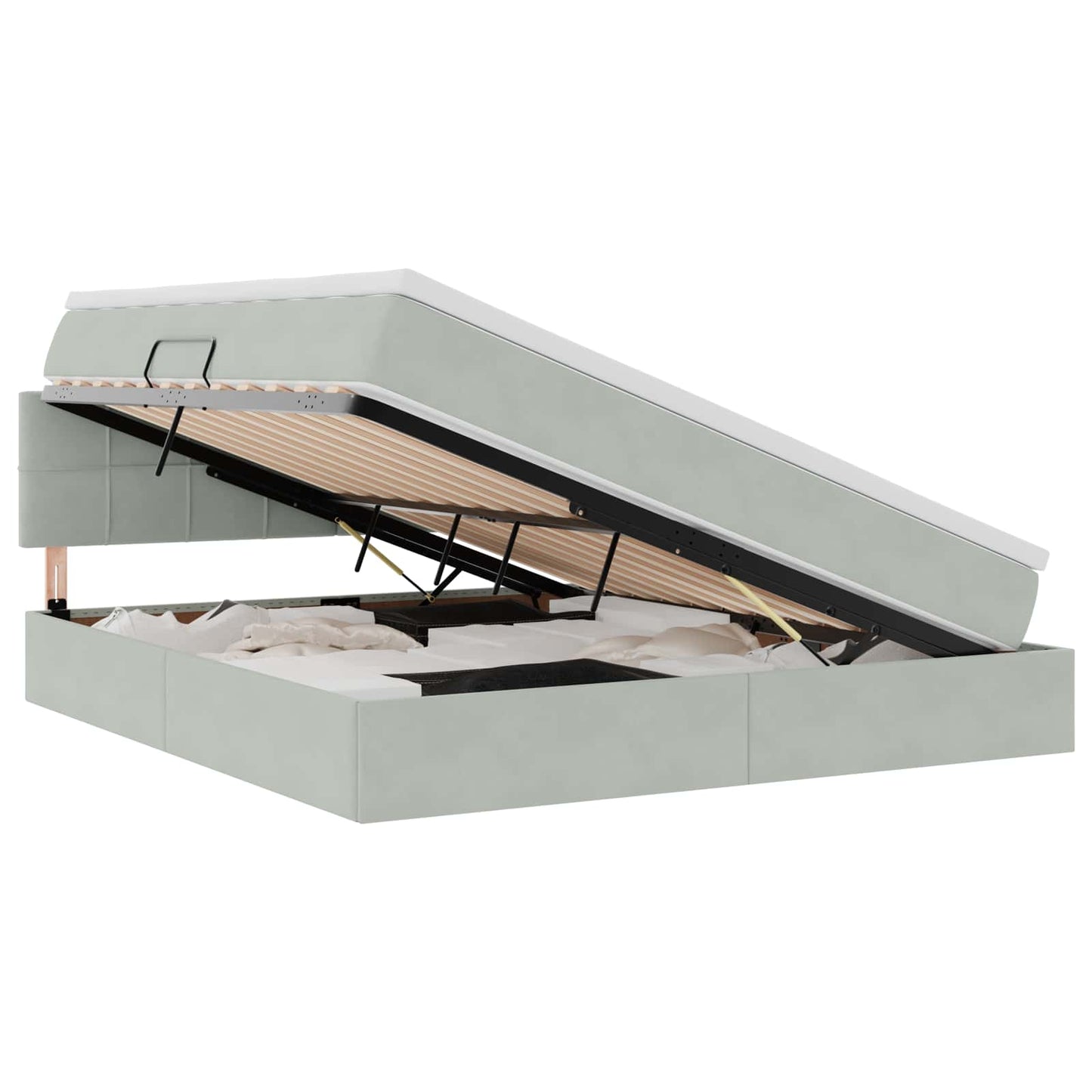 Letto con Contenitore Grigio chiaro 180 x 200 cm Velluto | homemem39