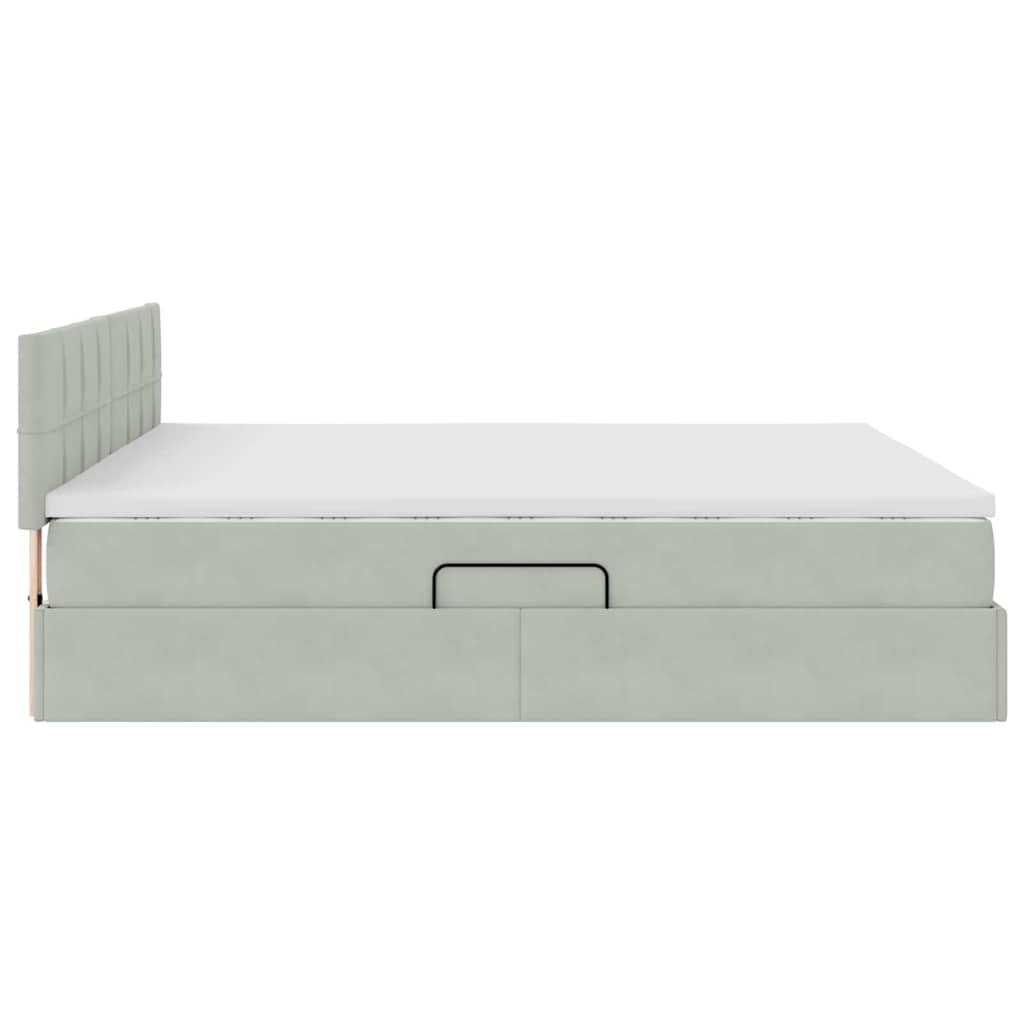 Letto con Contenitore Grigio chiaro 180 x 200 cm Velluto | homemem39