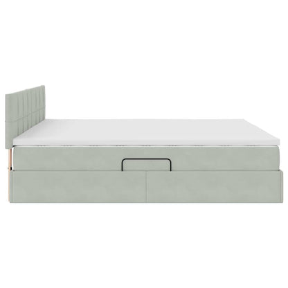 Letto con Contenitore Grigio chiaro 180 x 200 cm Velluto | homemem39