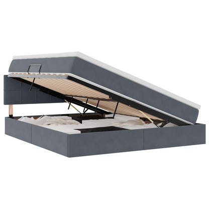 Letto con Contenitore Grigio scuro 180 x 200 cm Velluto | homemem39