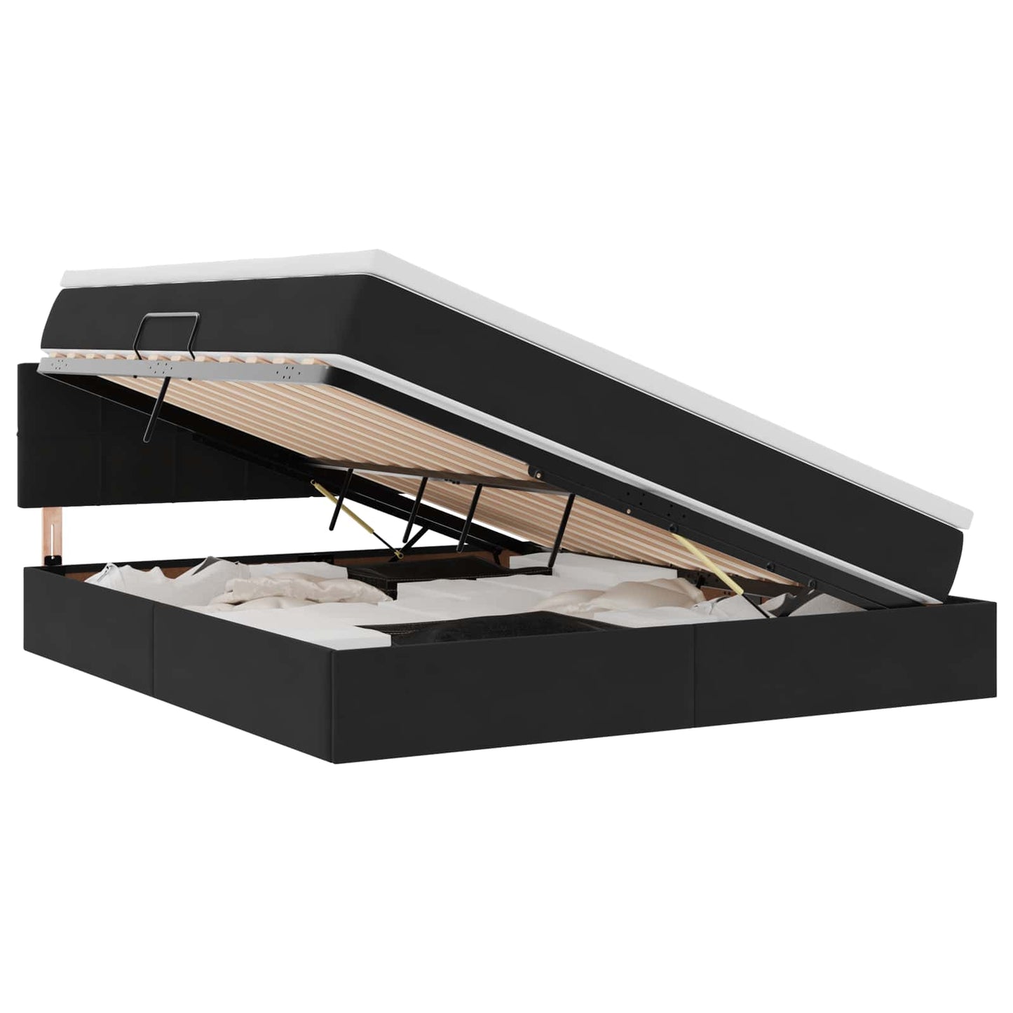 Letto con Contenitore con materasso Nero 180 x 200 cm Velluto | homemem39