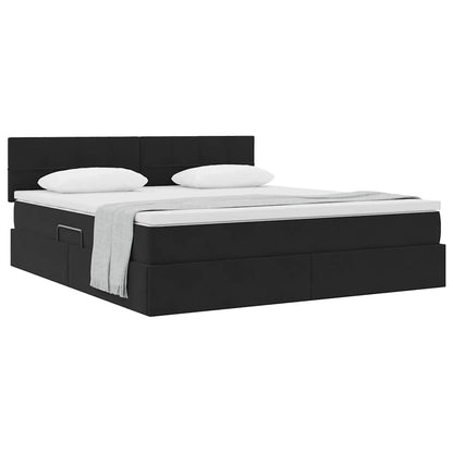Letto con Contenitore con materasso Nero 180 x 200 cm Velluto | homemem39