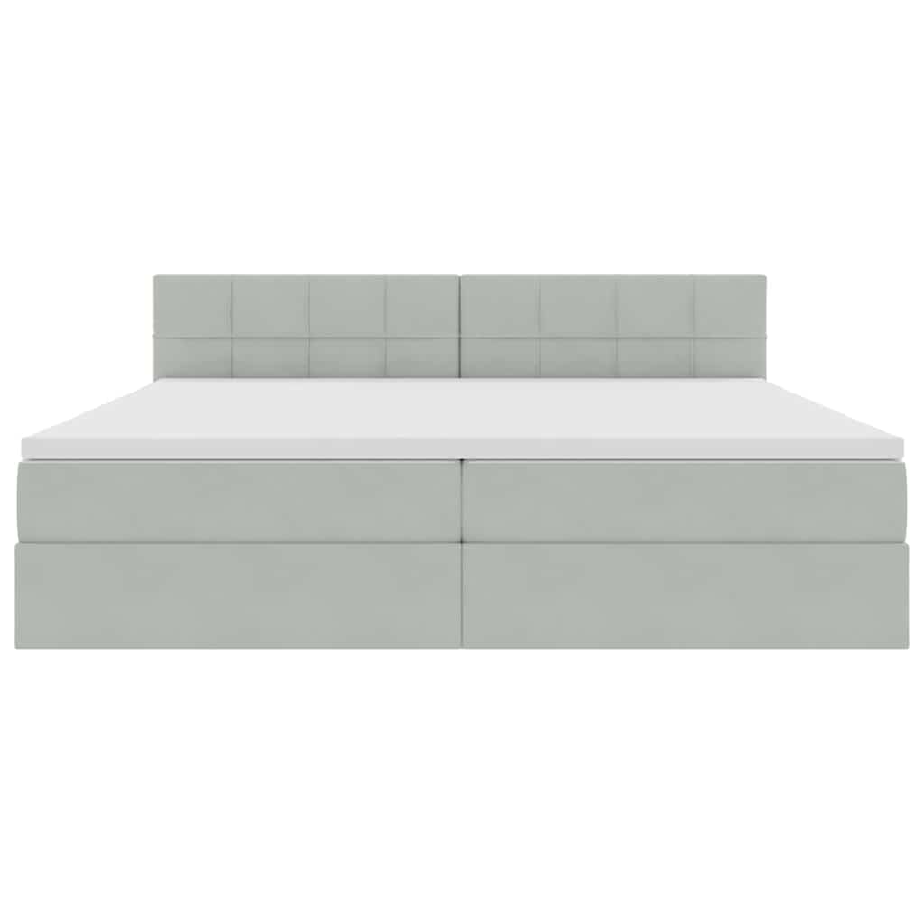 Letto con Contenitore Grigio chiaro 200 x 200 cm Velluto | homemem39