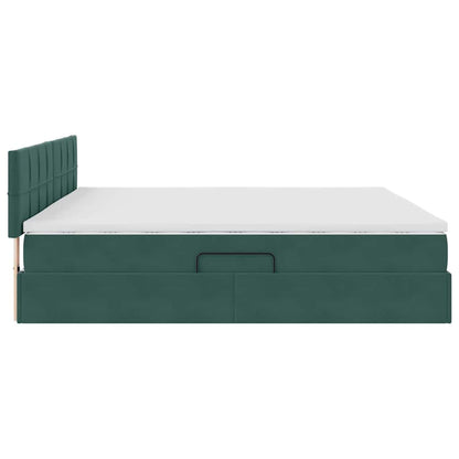 Letto con Contenitore Verde Scuro 200 x 200 cm Velluto | homemem39