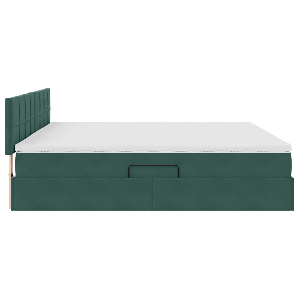 Letto con Contenitore Verde Scuro 200 x 200 cm Velluto