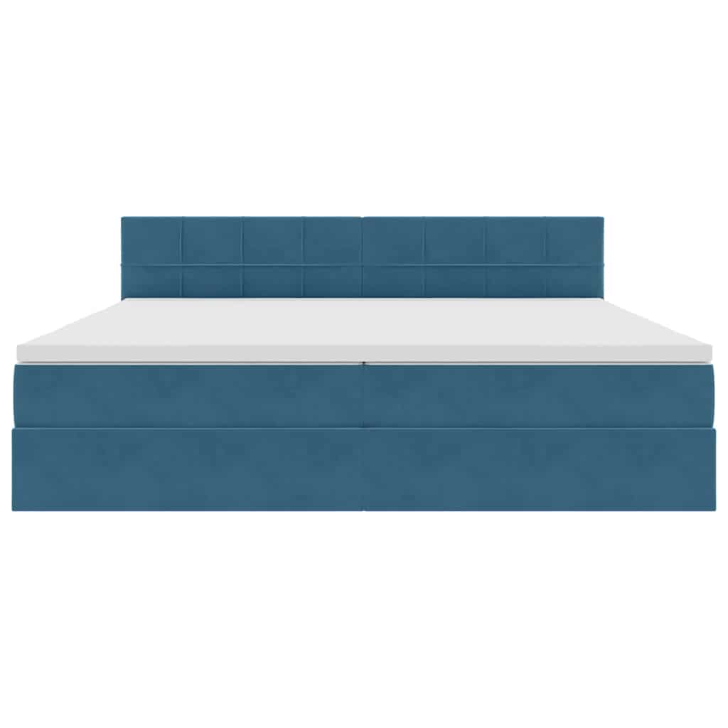 Letto con Contenitore Blu Scuro 200 x 200 cm Velluto | homemem39