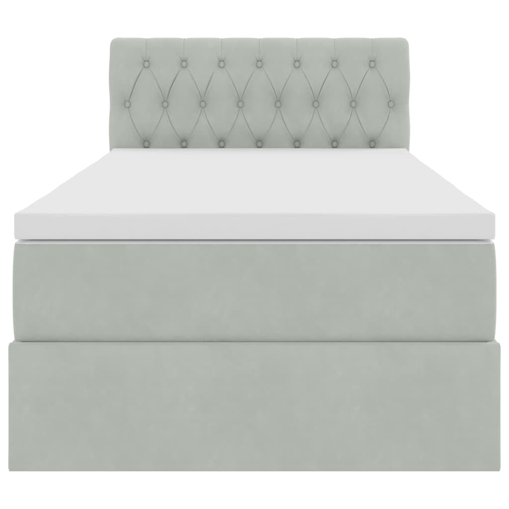 Letto con Contenitore Grigio chiaro 90 x 190 cm Velluto | homemem39