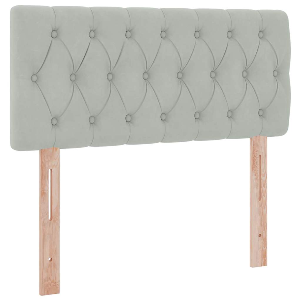 Letto con Contenitore Grigio chiaro 90 x 190 cm Velluto | homemem39