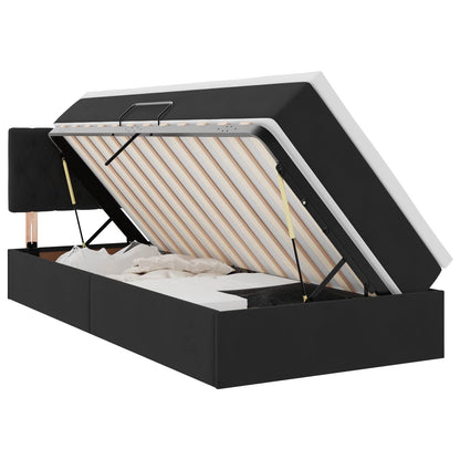 Letto con Contenitore con materasso Nero 90 x 190 cm Velluto | homemem39