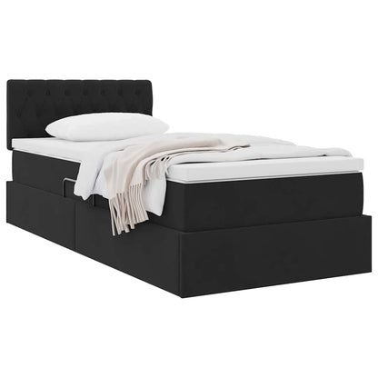 Letto con Contenitore con materasso Nero 90 x 190 cm Velluto | homemem39
