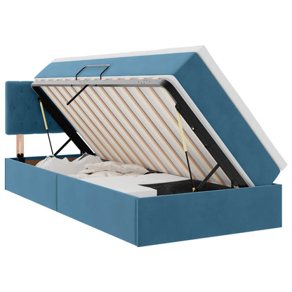 Letto con Contenitore Blu Scuro 90 x 190 cm Velluto | homemem39