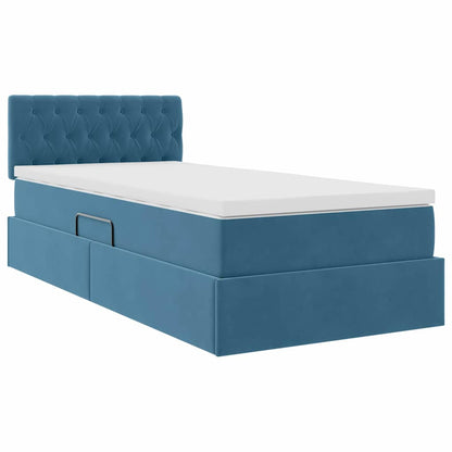 Letto con Contenitore Blu Scuro 90 x 190 cm Velluto | homemem39