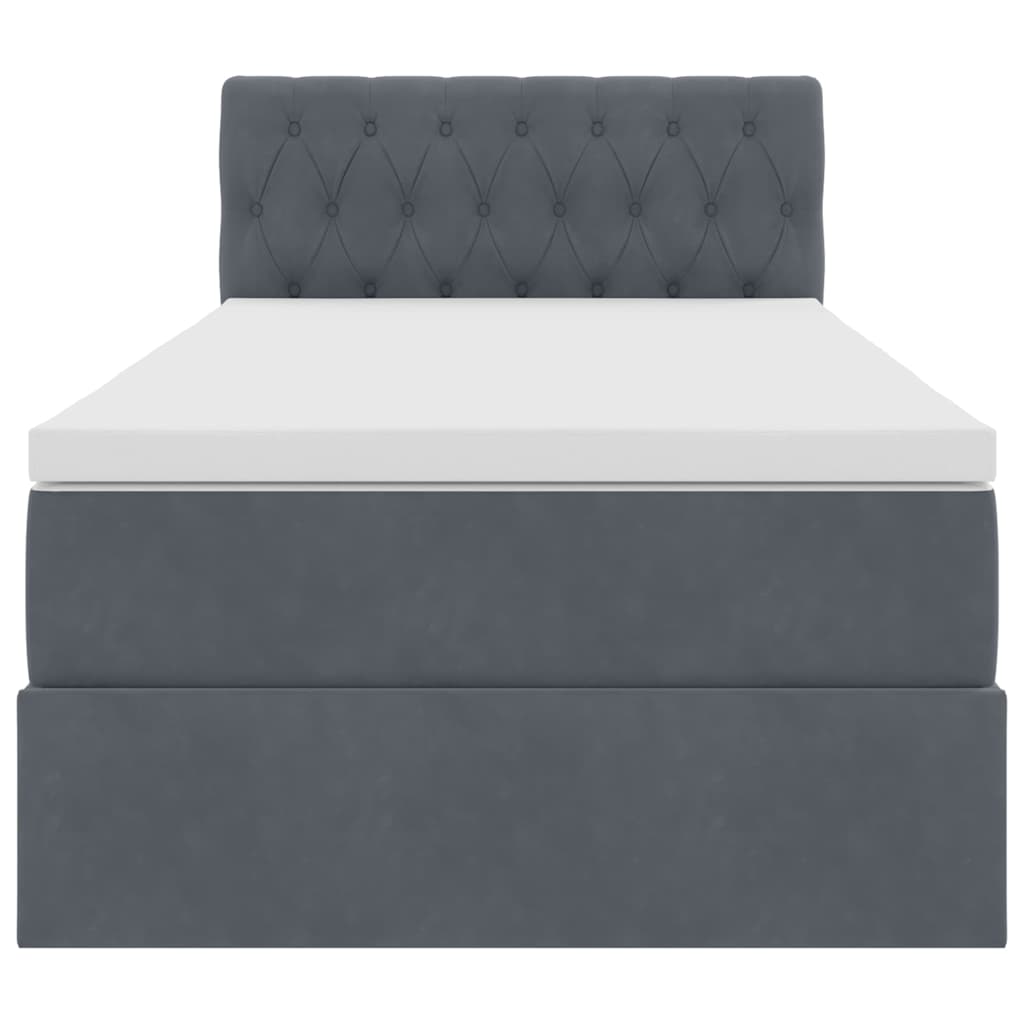 Letto con Contenitore Grigio scuro 90 x 200 cm Velluto | homemem39