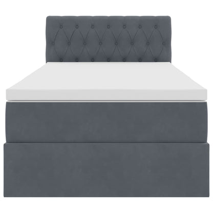Letto con Contenitore Grigio scuro 90 x 200 cm Velluto | homemem39