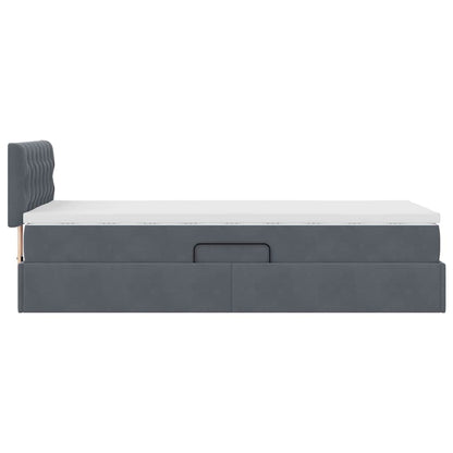 Letto con Contenitore Grigio scuro 90 x 200 cm Velluto | homemem39