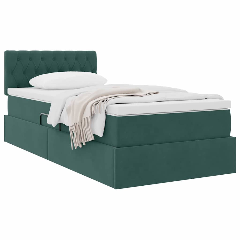 Letto con Contenitore Verde Scuro 90 x 200 cm Velluto | homemem39