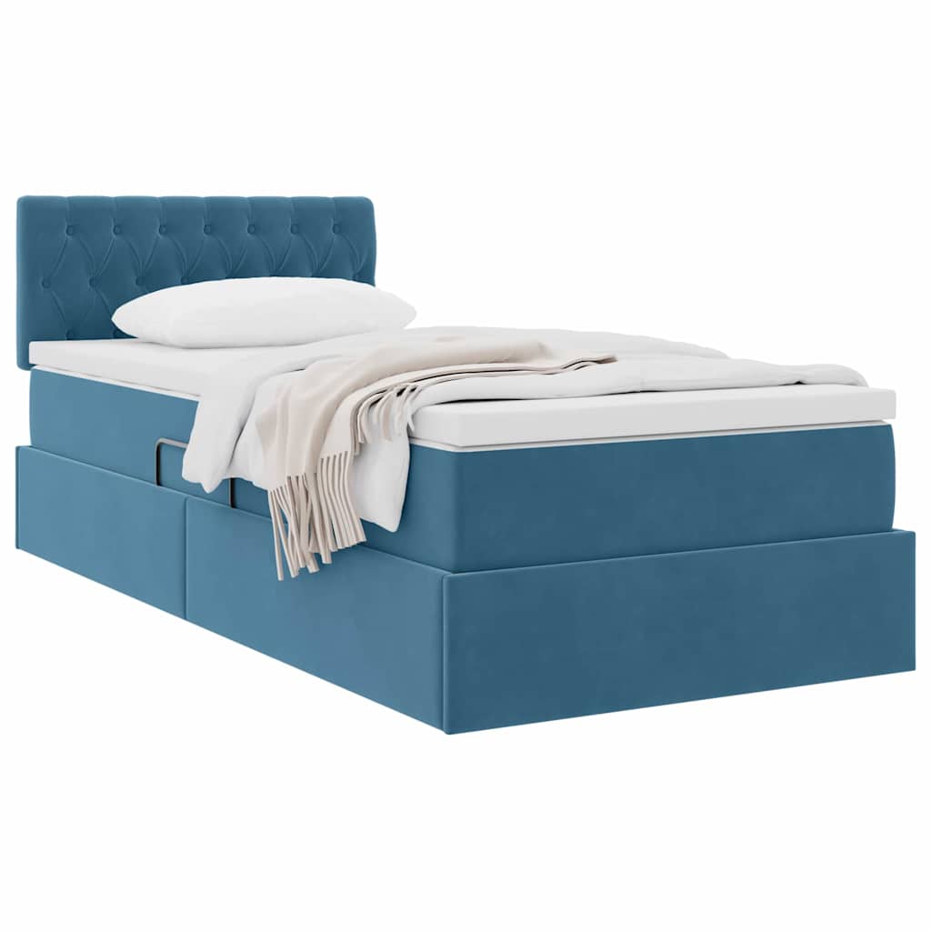 Letto con Contenitore Blu Scuro 90 x 200 cm Velluto | homemem39