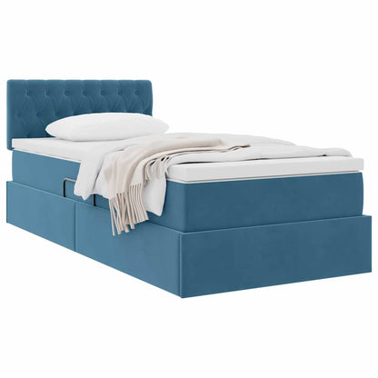 Letto con Contenitore Blu Scuro 90 x 200 cm Velluto | homemem39