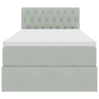 Letto con Contenitore Grigio chiaro 100 x 200 cm Velluto | homemem39