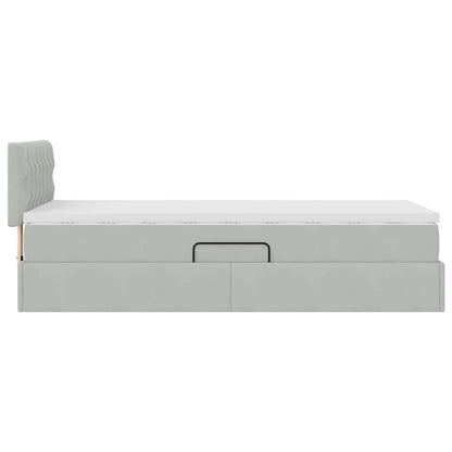 Letto con Contenitore Grigio chiaro 100 x 200 cm Velluto | homemem39