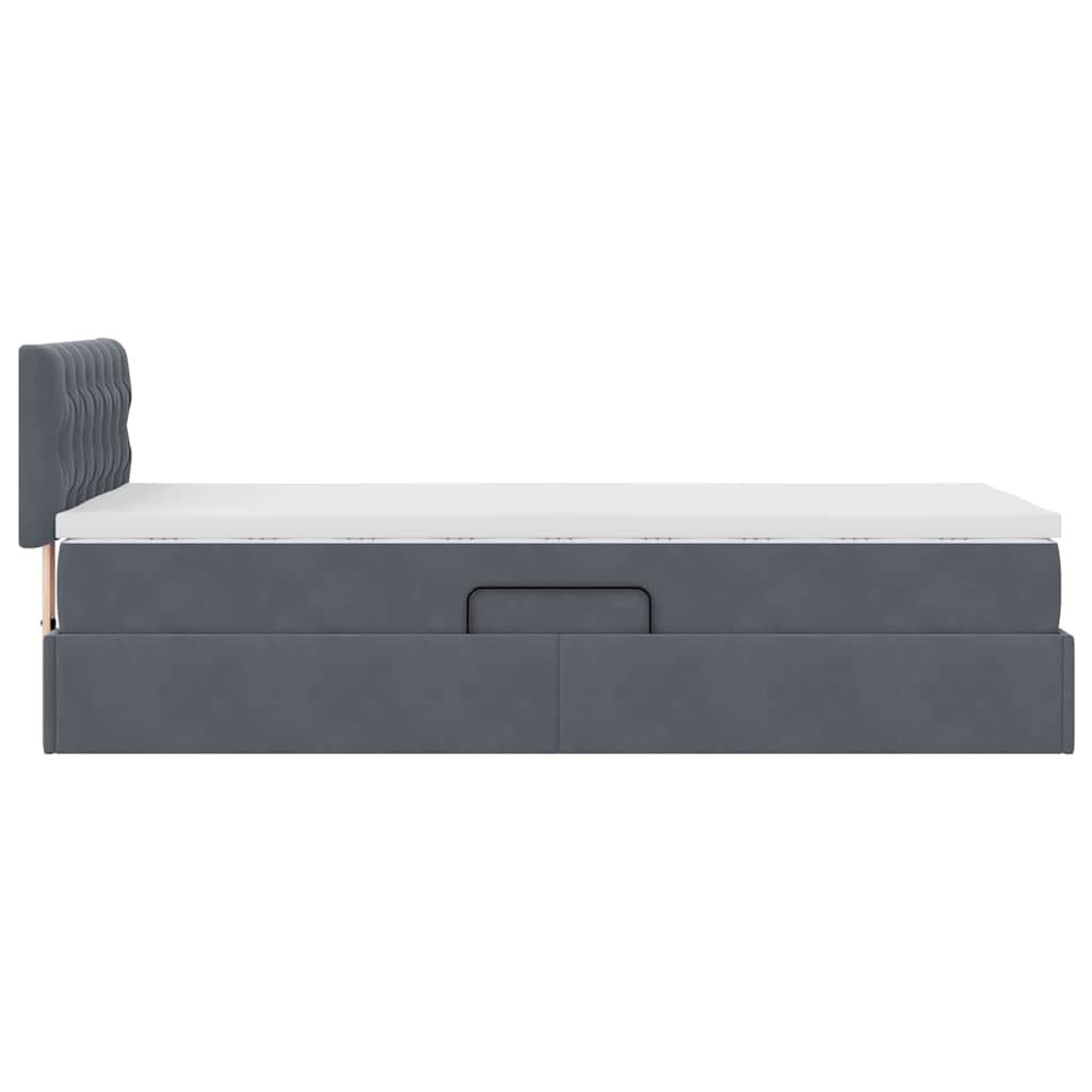 Letto con Contenitore Grigio scuro 100 x 200 cm Velluto | homemem39