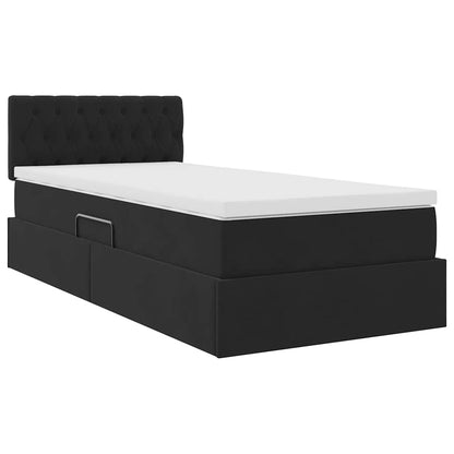 Letto con Contenitore con materasso Nero 100 x 200 cm Velluto | homemem39
