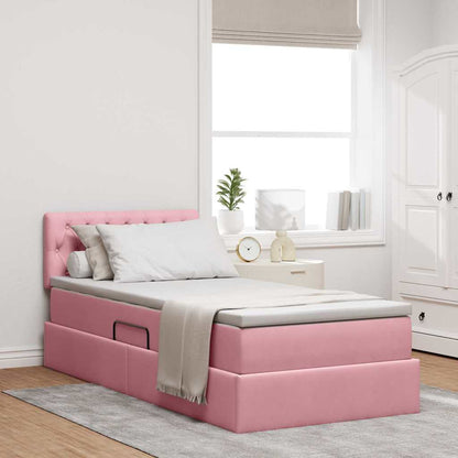Letto con Contenitore con materasso Rosa 100 x 200 cm Velluto | homemem39