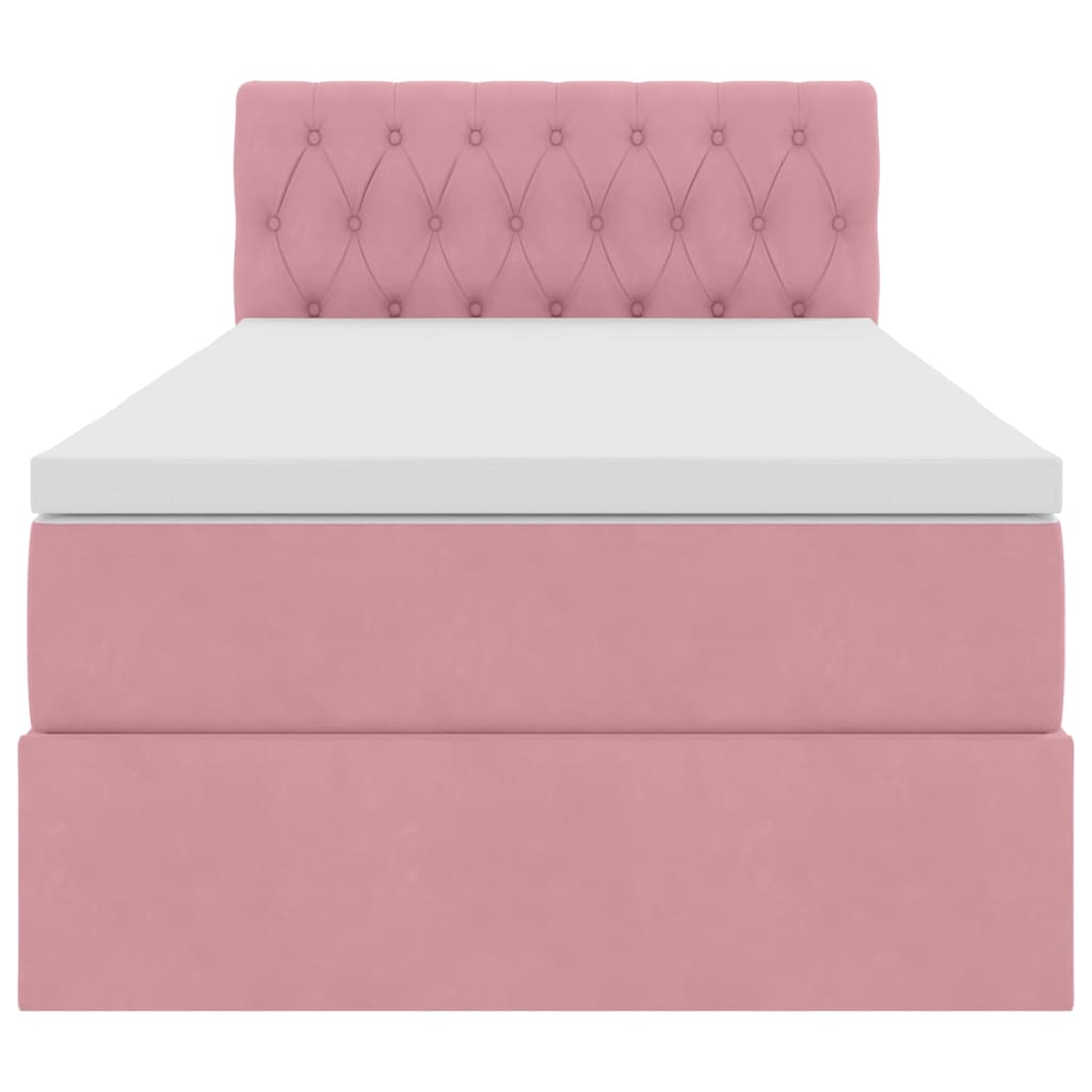 Letto con Contenitore con materasso Rosa 100 x 200 cm Velluto | homemem39