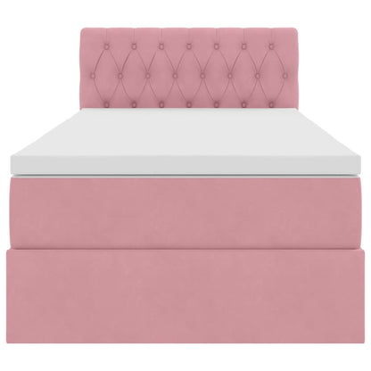 Letto con Contenitore con materasso Rosa 100 x 200 cm Velluto | homemem39