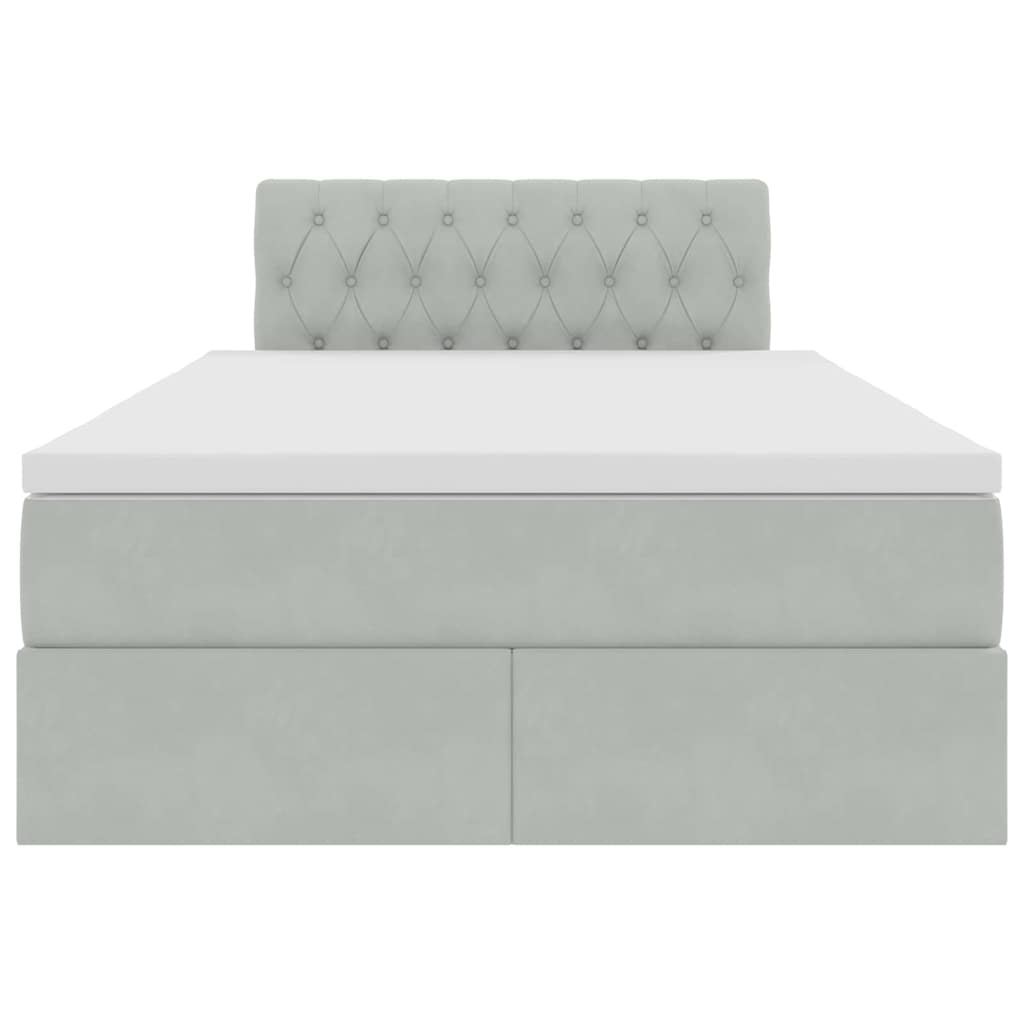 Letto con Contenitore Grigio chiaro 120 x 190 cm Velluto | homemem39