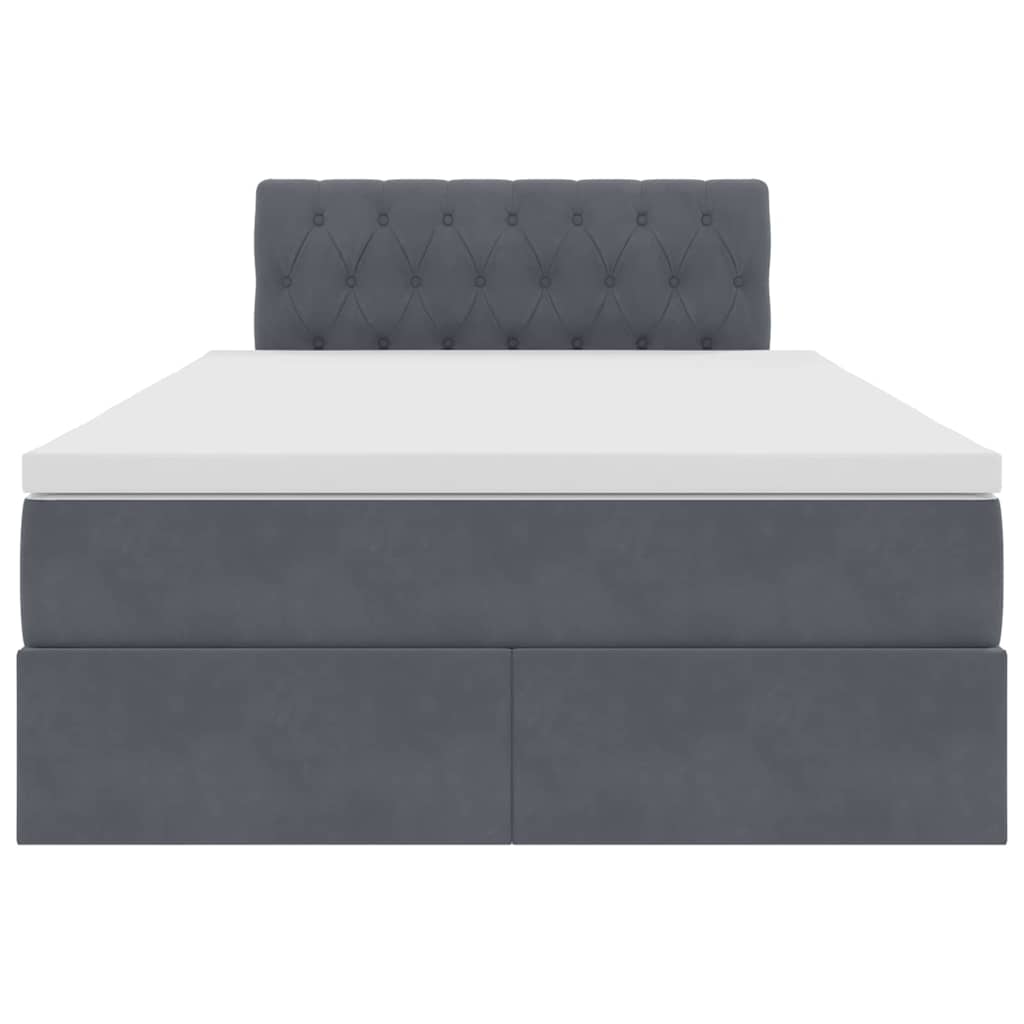 Letto con Contenitore Grigio scuro 120 x 190 cm Velluto | homemem39