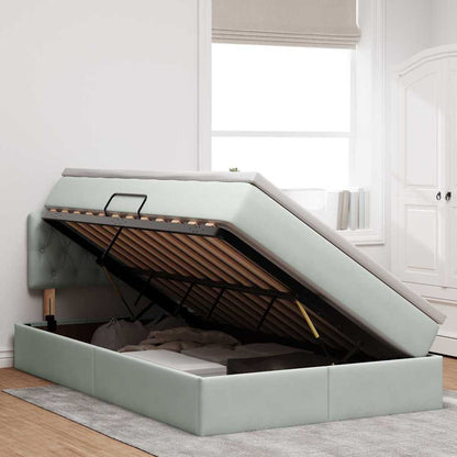Letto con Contenitore Grigio chiaro 120 x 200 cm Velluto | homemem39