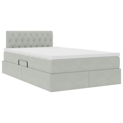 Letto con Contenitore Grigio chiaro 120 x 200 cm Velluto | homemem39