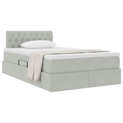 Letto con Contenitore Grigio chiaro 120 x 200 cm Velluto | homemem39