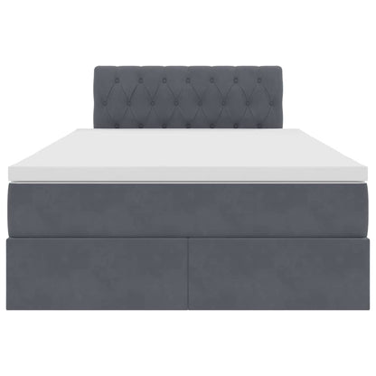 Letto con Contenitore Grigio scuro 120 x 200 cm Velluto | homemem39