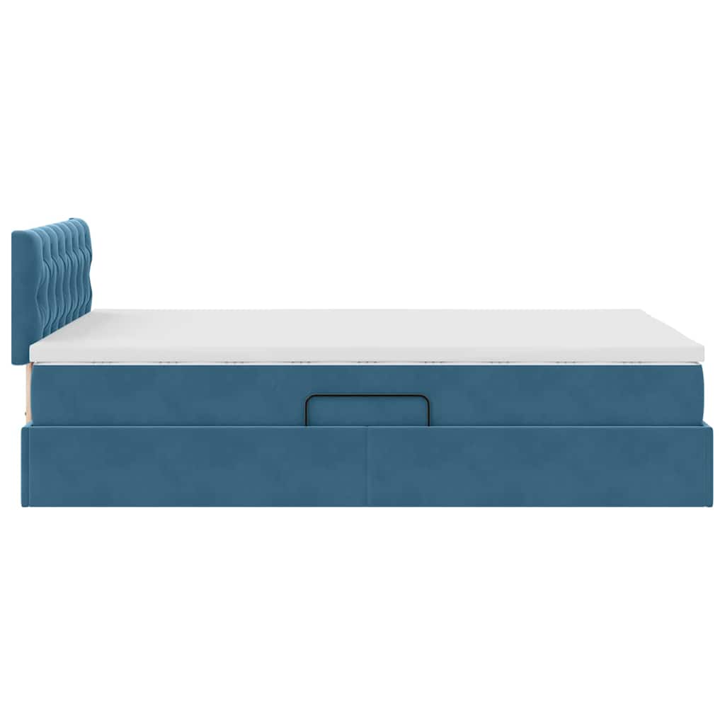 Letto con Contenitore Blu Scuro 120 x 200 cm Velluto | homemem39